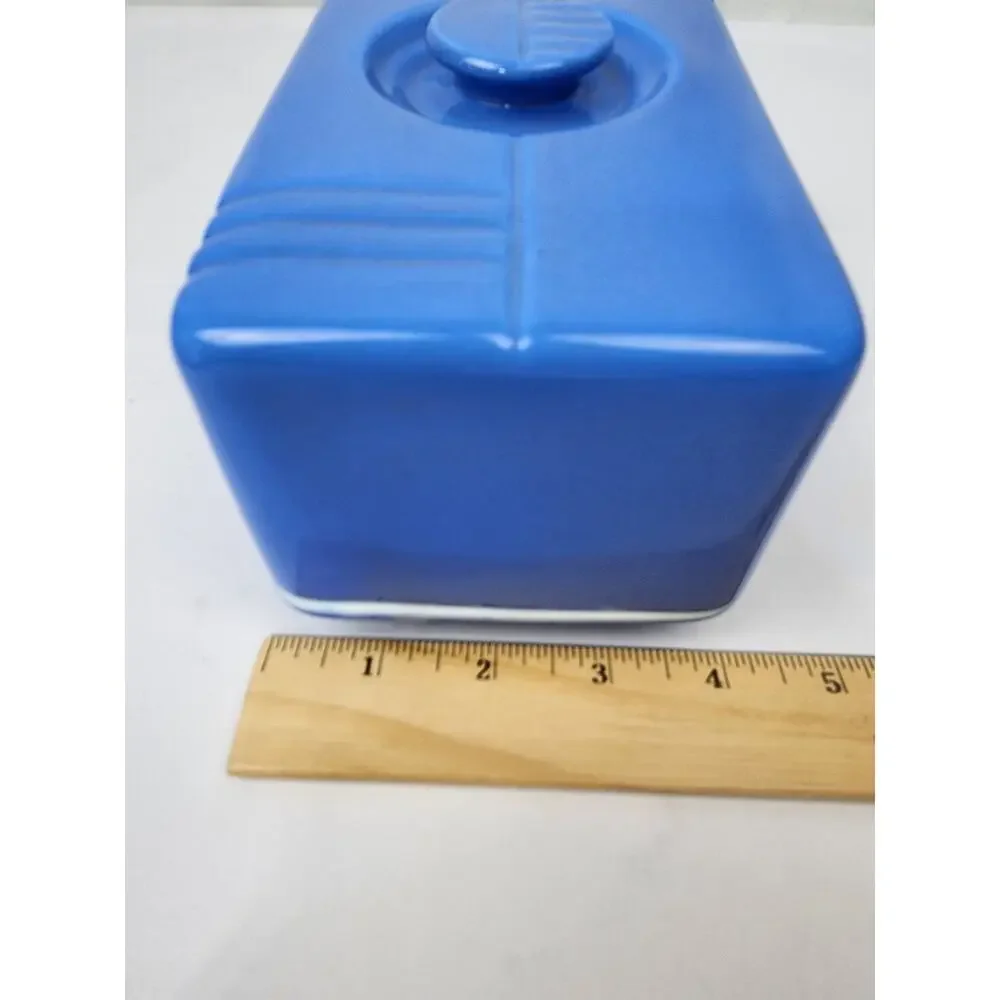 Westinghouse Hall Covered Lg Wide Butter Dish fits 1lb Cornflower Blue Art Deco - Picture 7 of 9